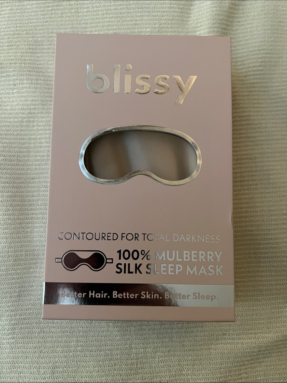 Blissy 100% Mulberry Silk Sleep Mask — Light Pink